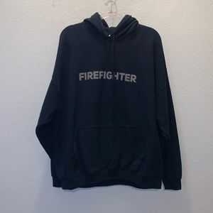 Gildan Firefighter black hoodie pullover sweatshirt